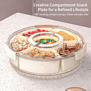 Bandeja de Almacenamiento de Frutas Multifuncional Moderna de Primera Calidad, Contenedor de Aperitivos Dividido a Prueba de Polvo para Sala de Estar, Camping al Aire Libre - Product Image 1