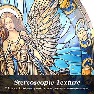 Attrape-soleil en verre émaillé Art Déco de 13 pouces, décoration murale en verre épais, pour Noël, mariage, thème chrétien - Product Image 4