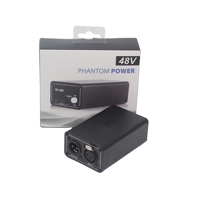 New Arrival Model Rechargeable 48V Supply Phantom Power With USB 5V Interface for Condenser Studio Microphone