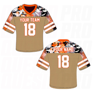 Maillot de football américain personnalisé à motif végétal, col en V, manches courtes, impression par sublimation, respirant, unisexe, adulte, coupe classique, sport - Product Image 5