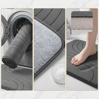 Ensemble de tapis de salle de bain 3 pièces en microfibre moderne, écologique et luxueux avec support en mousse à mémoire de forme