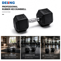 Haltères hexagonaux en caoutchouc 50 lb (paire) – Haltères fixes robustes pour la musculation