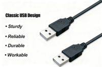 Cable USB 2.0 Estándar COMTON, USB-A Macho a Macho, con Revestimiento de PVC y Conductor de Cobre Libre de Oxígeno para Uso en Computadoras
