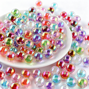 Cuentas Acrílicas Transparentes UV de 16 mm, de Colores Mezclados, con Orificio Recto, para Hacer Pulseras, Joyería, Llaveros y Colgantes, Kit de Manualidades, Coloridas y Modernas - Product Image 1