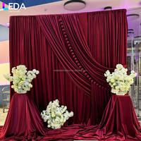LEDA Eventos y Fiestas, Decoración para Eventos, Cortina de Tela Grande para Exteriores, Fondo Metálico Ajustable en Altura para Bodas