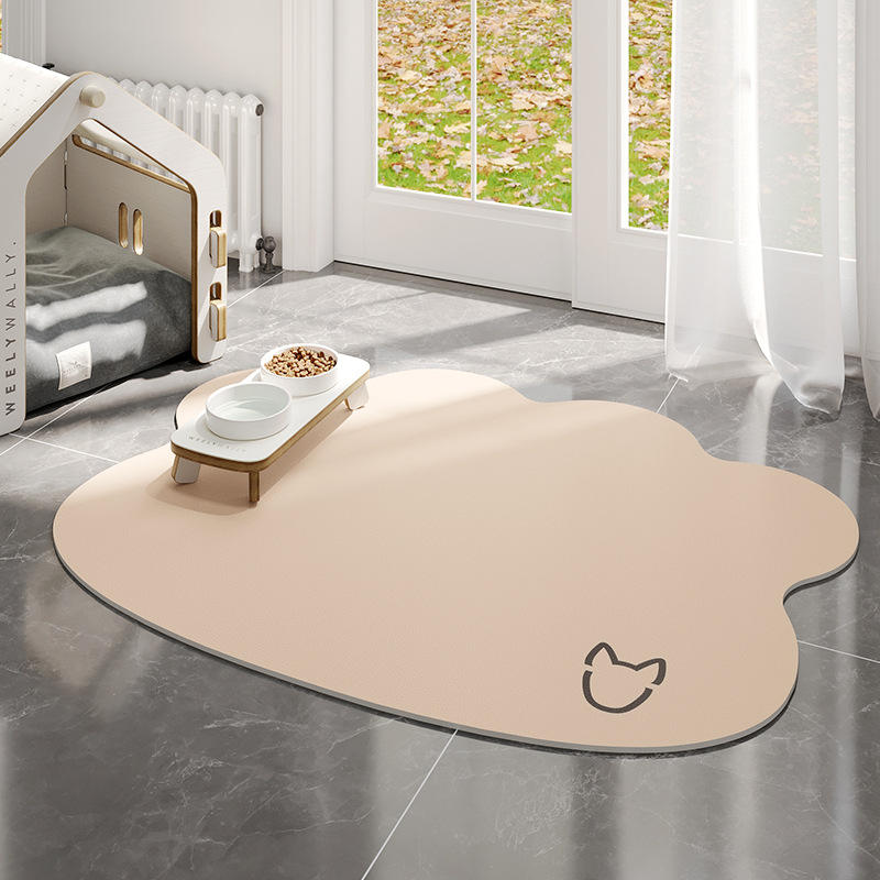 แผ่นรองสัตว์เลี้ยงหนังสองด้าน - ทรงหัวสุนัขสไตล์มินิมอล