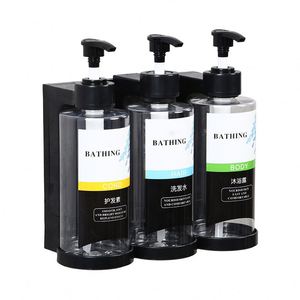 Unique Design Stainless Steel Neck Lockable <b>Shower</b> <b>Shampoo</b> 3 Chamber Soap <b>Dispenser</b> <b>Wall</b> <b>Mount</b> Bracket Bottle Holder for Hotel - Product Image 2