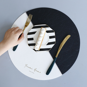 <span class=keywords><strong>Esterilla</strong></span> de mesa de cocina con estampado personalizado, manteles individuales redondos de cuero Pu, estera <span class=keywords><strong>aislante</strong></span> - Product Image 2