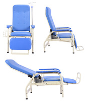 Chaise de perfusion pour patient médical réglable en acier inoxydable lit de chaise de transfusion inclinable pour hôpital portable