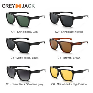 Gafas de Sol Deportivas Polarizadas Greyjack, Armazón TR90, Lentes TAC, Protección UV400, Color Negro, para Ciclismo al Aire Libre, para Hombre - Product Image 3
