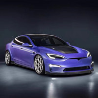 Nouveau kit carrosserie en fibre de carbone pour Tesla Model S, style Vors amélioré : lèvre avant, diffuseur, spoiler, capot, jupes latérales