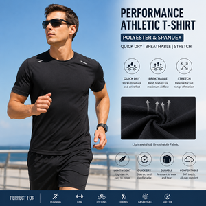 Camisetas Deportivas para Hombre para Gimnasio, Jogging y Correr, de Compresión, Ajuste Slim Fit, de Secado Rápido, Transpirables con Cuello Redondo - Product Image 3