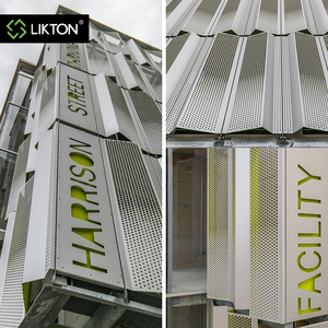 Thương mại bên ngoài tùy chỉnh mặt tiền hệ thống trang trí kim loại rèm tường ốp Panel nhôm siding ngoài trời Mặt tiền - Product Image 3
