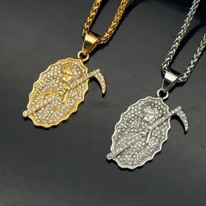 Collar con Colgante de Calavera Vintage Hip Hop 2026 para Hombre, con Circonitas, Resistente al Agua, de Acero Inoxidable, Venta al Por Mayor - Product Image 1