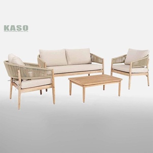 Ensemble de canapés mobilier d'extérieur patio luxe en aluminium imperméable <span class=keywords><strong>salon</strong></span> en <span class=keywords><strong>bois</strong></span> forme de L corde d'aluminium canapé de <span class=keywords><strong>jardin</strong></span> d'<span class=keywords><strong>angle</strong></span> en <span class=keywords><strong>bois</strong></span> de teck - Product Image 3