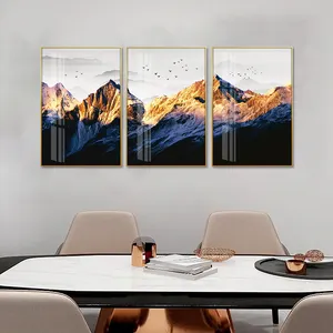 Huamiao 40*60cm paysage encadré impression peinture mur Art luxe cristal porcelaine peinture