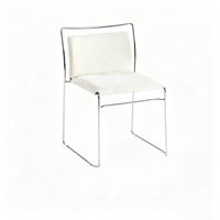 Chaise d'appoint Chrome Sled avec assise et dossier en tissu tissé, style moderne, pour salle à manger, salon, hôtel, vente en gros