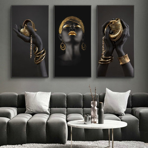 Quadro su Tela con Tribù Africana <span class=keywords><strong>Antica</strong></span> e Donna Dipinto a Olio per Arredamento Camera da Letto Immagine Incorniciata Grande Dipinto Murale - Product Image 3