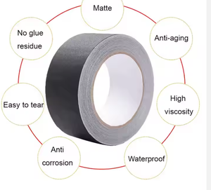 Ruban Gaffers Premium de qualité professionnelle Tissu noir mat Membrane imperméable en caoutchouc simple face pour masquer le ruban Gaffer de scène - Product Image 4