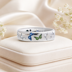 Anello a farfalla colorato per donna, anello alla moda, regalo romantico, elegante gioiello da dito - Product Image 4