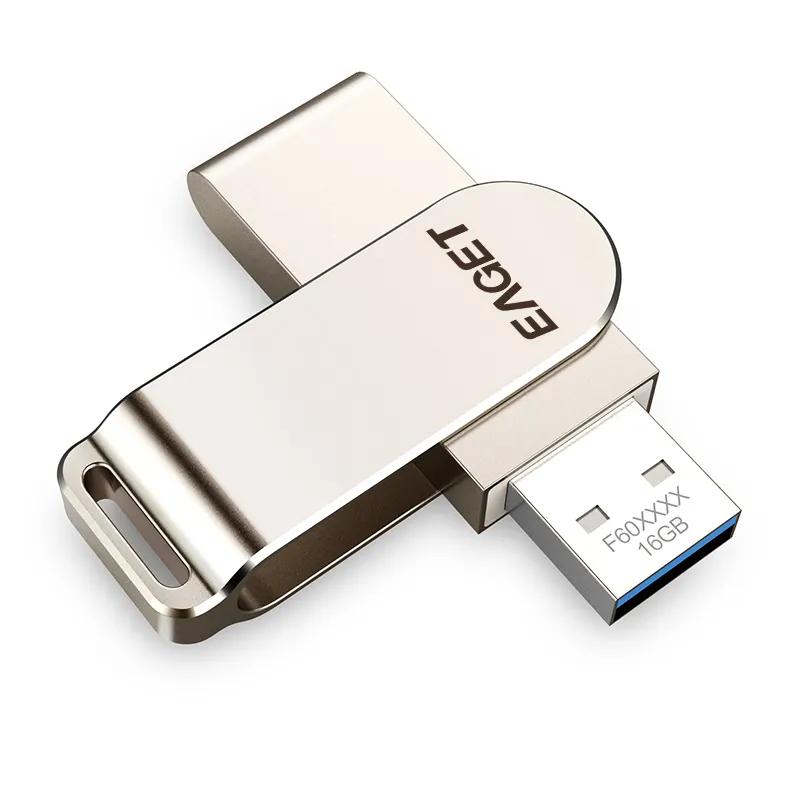 EAGET F60 yüksek hızlı flaş USB Disk PC/dizüstü bellek sopa 16GB Metal USB Flash sürücüler