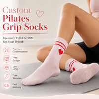 Chaussettes de yoga et de Pilates antidérapantes pour femmes, mi-mollet, pour sports d'intérieur et fitness, chaussettes de Pilates respirantes personnalisées