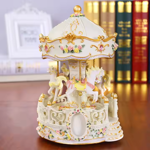 Levage Sky City Carrousel Résine Décoration Clockwork Enfants Jouet Articles Cadeaux Boîte À Musique Personnalisée <span class=keywords><strong>Chanson</strong></span> - Product Image 3