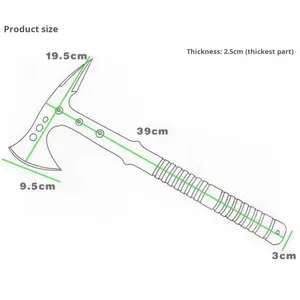 <span class=keywords><strong>Hache</strong></span> Viking multifonctionnelle avec manche en bois Hachette de survie pour le camping <span class=keywords><strong>et</strong></span> l'extérieur Outil à main pour la randonnée <span class=keywords><strong>et</strong></span> le jardinage - Product Image 5