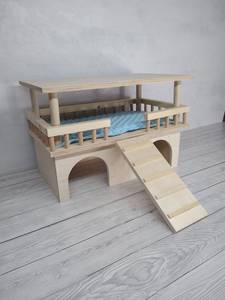 Maison en bois pour hérisson, accessoires pour petits animaux, cochon d'Inde - Product Image 2