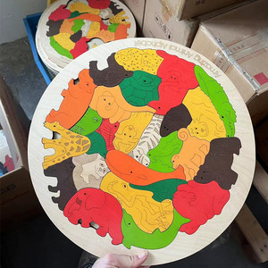 Puzzle éducatif multi-couches exquis Uncle Wood suédois, thème animaux et nature, éco-responsable, difficulté moyenne, importé, inodore - Product Image 2