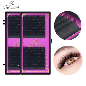 GLAMLASH personalizado seu logotipo individual seda cílios russo volume 0,05 0,03 c d clássico cílios extensões