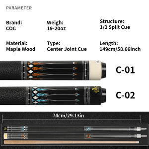 Queue de billard en bois d'érable de haute qualité, poignée en cuir, joint en acier inoxydable, queue de billard de pool, tacos de billard - Product Image 2