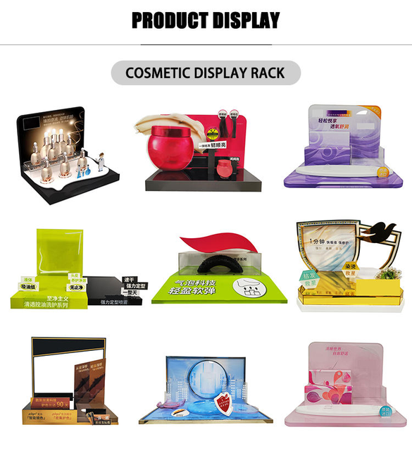 Customized Cosmetics Display Props Acrylic LED Light Exhibition Beauty Products Display Stand Promotion & Storage