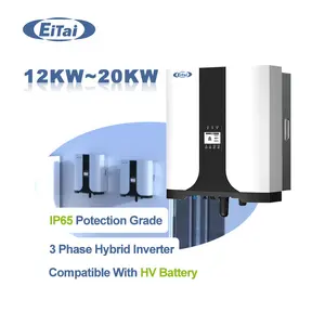 EITAI-inversor Solar híbrido de 20 Kw, convertidor de Panel Pv, 3 fases, 12kva, 30Kva, 50Kva, Ip 65, de onda sinusoidal pura