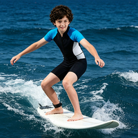 Combinaison de plongée courte pour enfants avec fermeture éclair avant de 2 mm, logo personnalisé, extensible dans les 4 sens, en nylon et néoprène, à manches courtes, pour le surf et la plongée