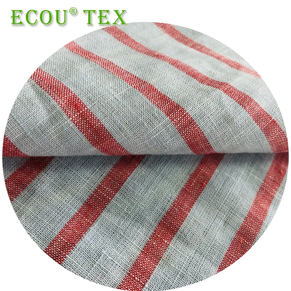 2019 eco-friendly high quality soft 100% linen woven solid printedfabric for bag dress shirt