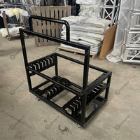 Chariot de transport pour plaques de base de treillis métallique, capacité 8 plaques de base 800mmx800mm, pour entreprise de location d'événements