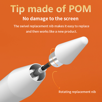 Stylet numérique tactile iPad Pencil 2ème génération, magnétique, sans fil, pour tablettes Android, en métal et plastique, pointe remplaçable, sans fonction d'inclinaison