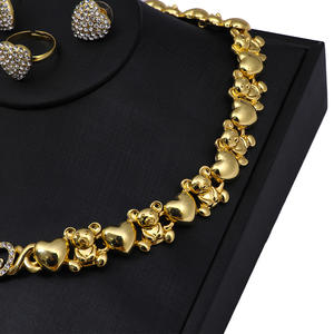 Ours en peluche plaqué or 18K, ensemble de bijoux de haute qualité pour enfants, avec je t'aime, - Product Image 6