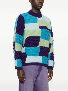 Suéter de algodón de manga larga de punto para hombre, personalizado, de alta calidad y a la moda, con empalme cuadrado, color bloqueado - Product Image 2