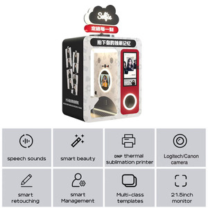 Cabina de fotos para selfies digital con marco personalizado máquina de cabina de fotos de uso comercial cabina de fotos automática que funciona con monedas - Product Image 4