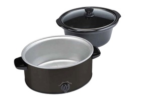 Cuiseur à mijotage électrique <span class=keywords><strong>4</strong></span> quad, cuisson de comptoir, avec ouverture amovible pour la friture, les soupe et les ragoût, lavable au lave-vaisselle - Product Image 2