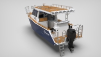 Yacht de sport de luxe en aluminium de 8 m pour la pêche en haute mer avec cabine, moteur hors-bord, utilisation pour la patrouille et le divertissement