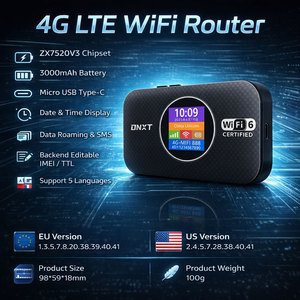 Router <span class=keywords><strong>Wifi</strong></span> Portátil DNXT Wifi6 300Mbps 4G con Pantalla LCD y WPS, <span class=keywords><strong>Wifi</strong></span> de Bolsillo con Tarjeta SIM y Batería de 3000mAh para Viajes - Product Image 2