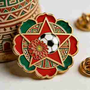 Pin Esmaltado Conmemorativo del Campeón de <span class=keywords><strong>Marruecos</strong></span> 2026, Atlas Lion Climbs to the Top Again, con Color y Plateado Personalizados - Product Image 6