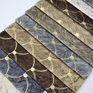 Tissu d'ameublement en velours hollandais à feuilles florales et dorure à chaud, peluche douce de qualité supérieure pour housse de canapé de salon - Product Image 3