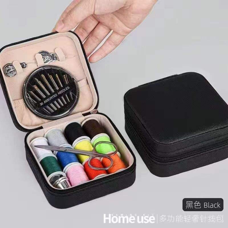 Conjunto de tinta negra [hilo de 11 colores + herramientas de costura]