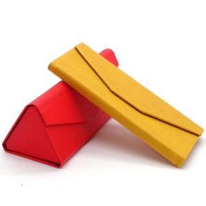 Étui en cuir Pu pour lunettes de soleil, boîtier de lunettes triangulaire personnalisable, pliable et pliable - Product Image 6