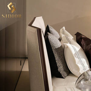 ชุดเฟอร์นิเจอร์ห้องนอนบ้านหรูหราทันสมัยผ้ากำมะหยี่หนังเตียงขนาดควีนไซส์สำหรับโรงแรมวิลล่า - Product Image 2