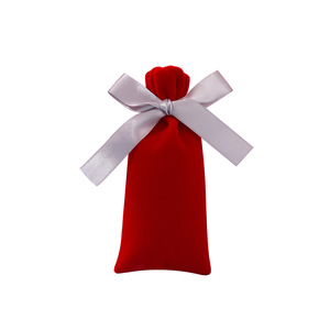 Velvet Jewelry Bags Rectangular Drawstring <b>Red</b> With <b>Ribbon</b> Gift Packaging For Ornament Storage - Product Image 4